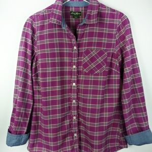 Eddie Bauer purple button down long sleeve flannel